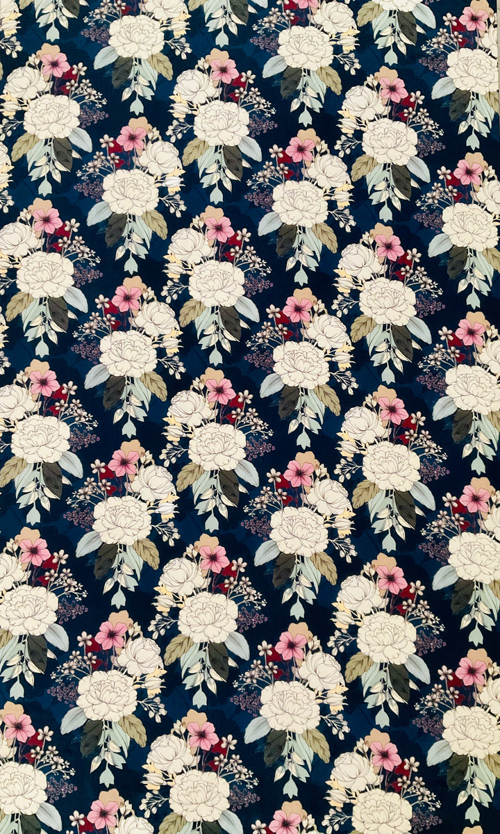 Pure Crepe Floral Printed Fabric-45832