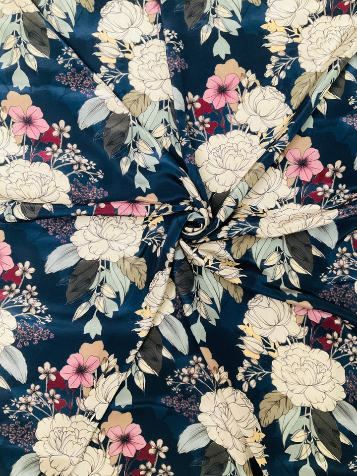Pure Crepe Floral Printed Fabric-45832