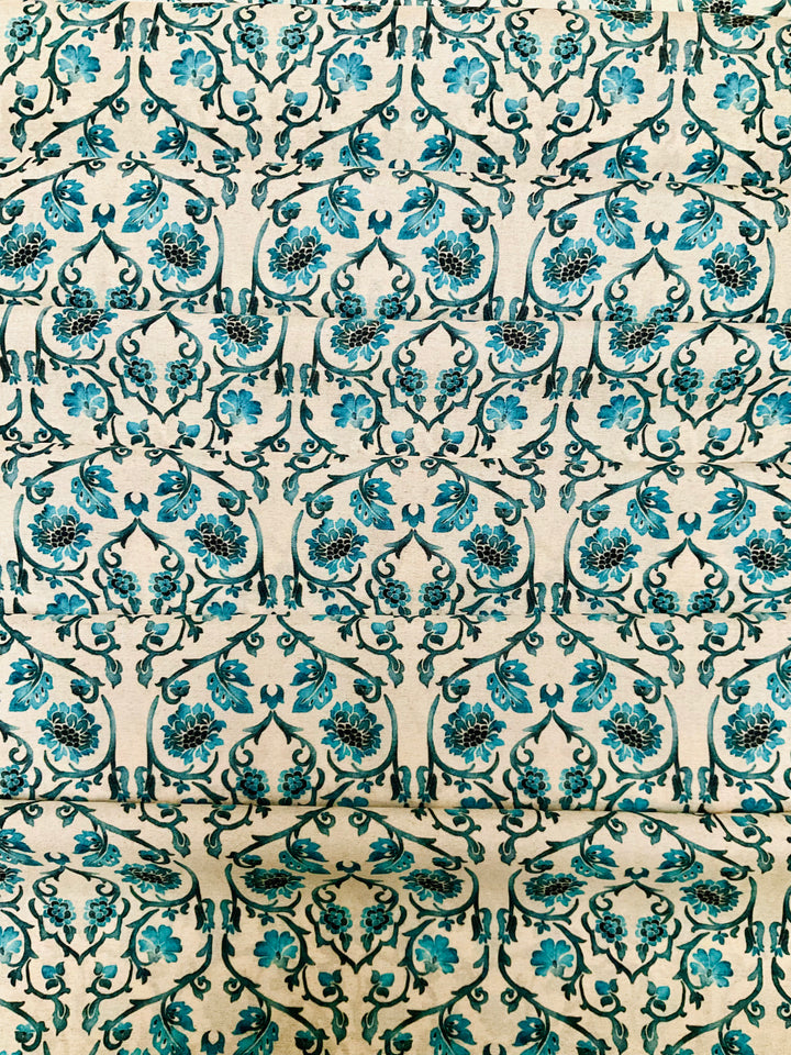 Handloom Silk Floral Printed Fabric-45899