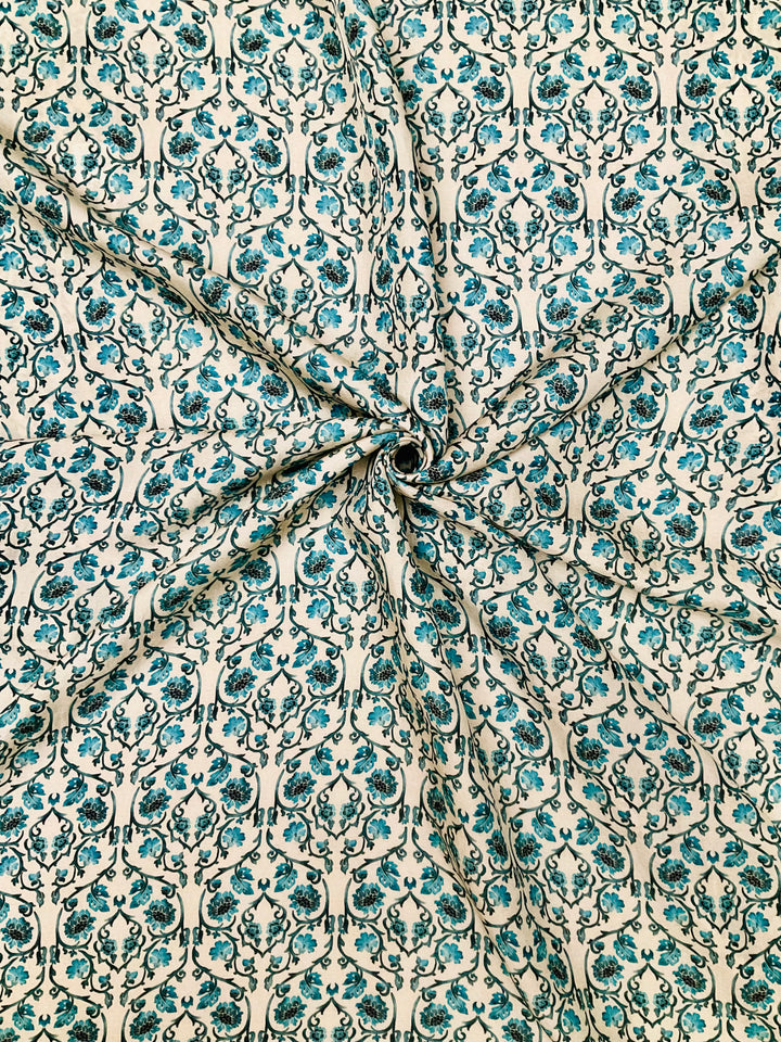 Handloom Silk Floral Printed Fabric-45899