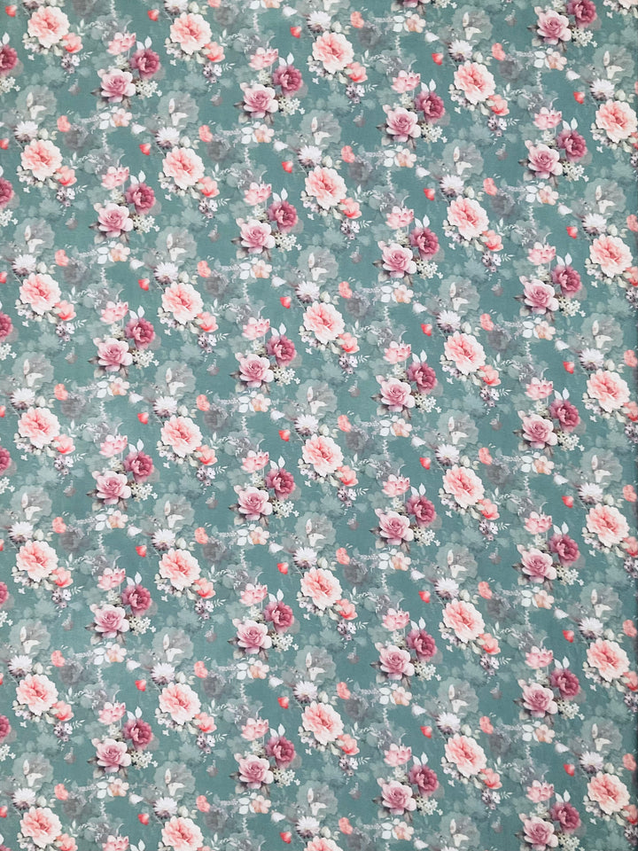 Pure Upada Silk Floral Printed Fabric-45911