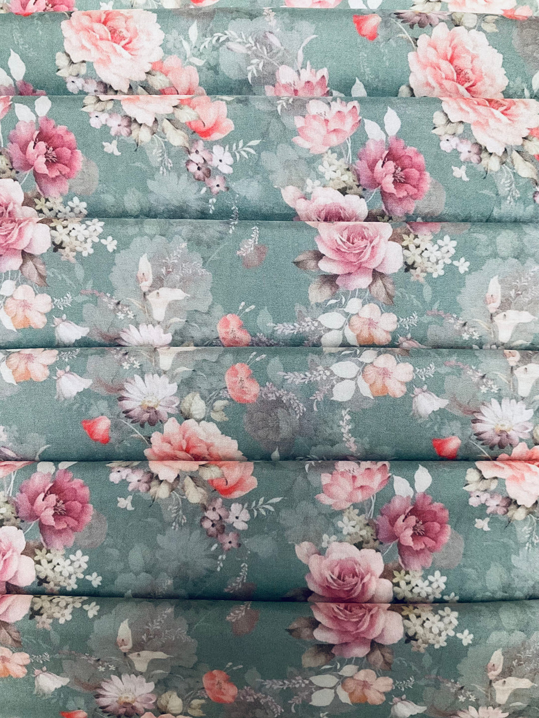 Pure Upada Silk Floral Printed Fabric-45911