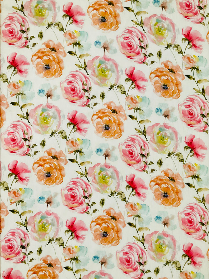 Pure Upada Silk Floral Printed Fabric-45906