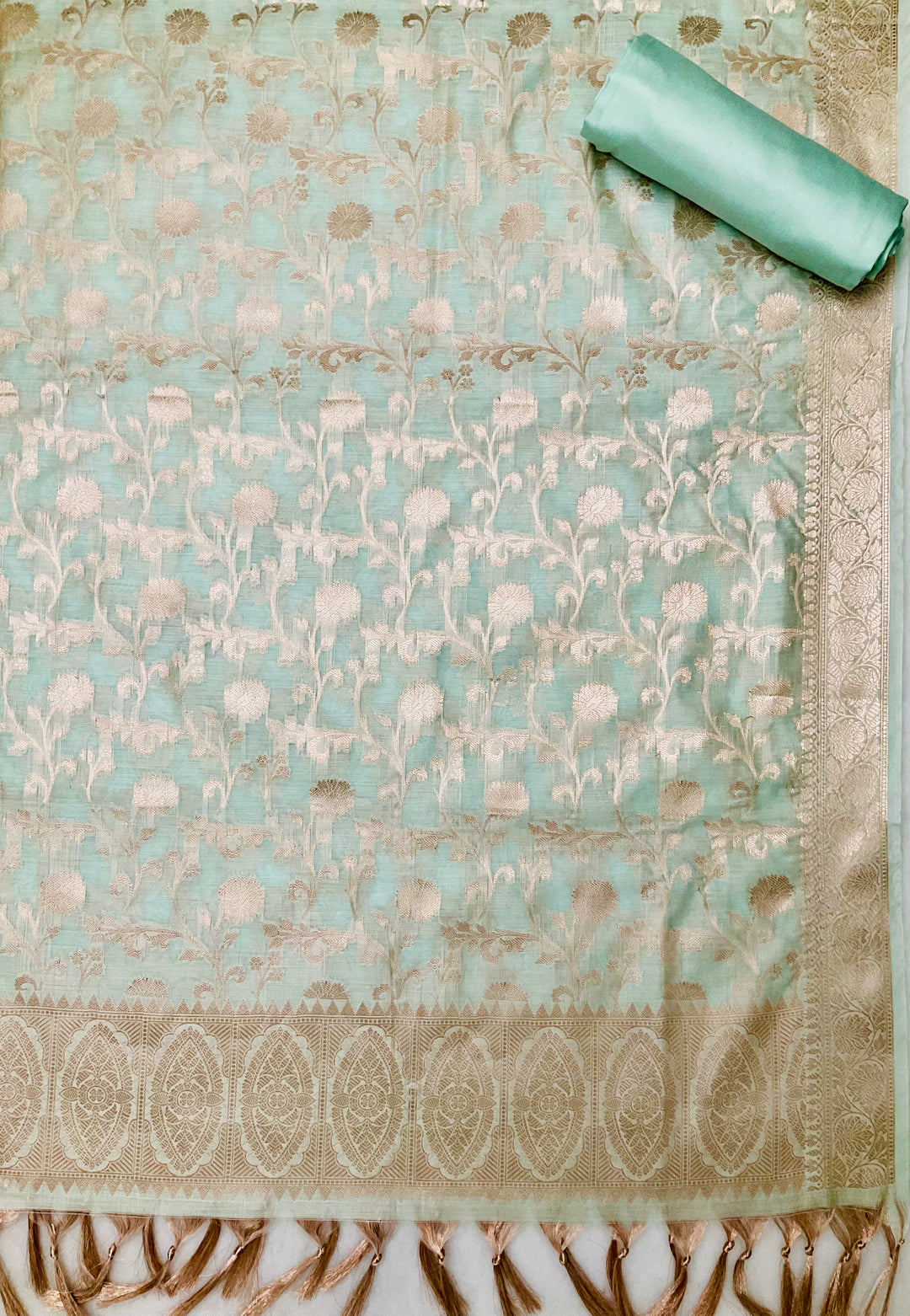 Woven Chanderi Silk Unstiched Suit -46185