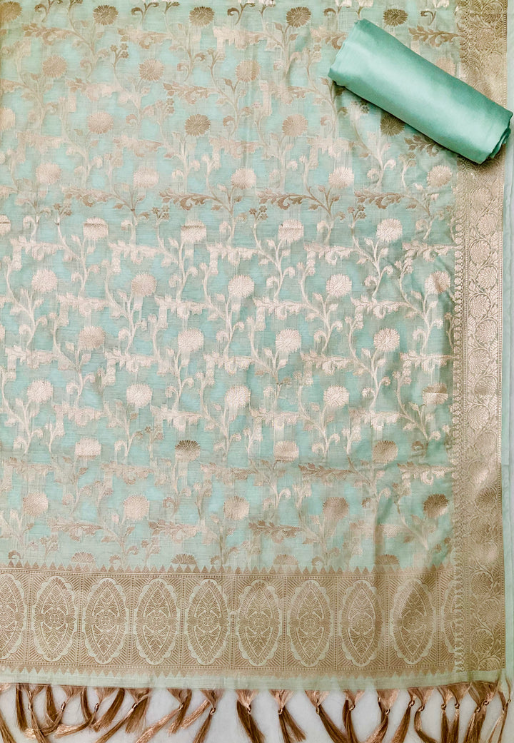 Woven Chanderi Silk Unstiched Suit -46185