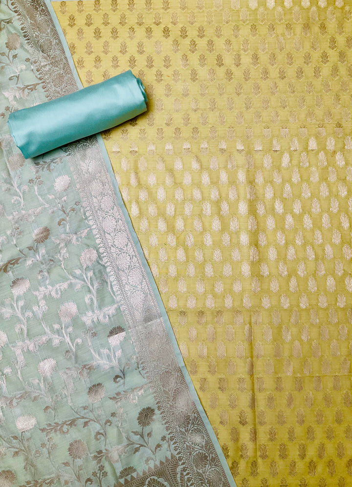 Woven Chanderi Silk Unstiched Suit -46185