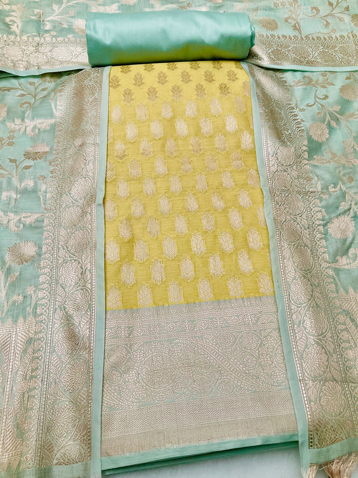 Woven Chanderi Silk Unstiched Suit -46185