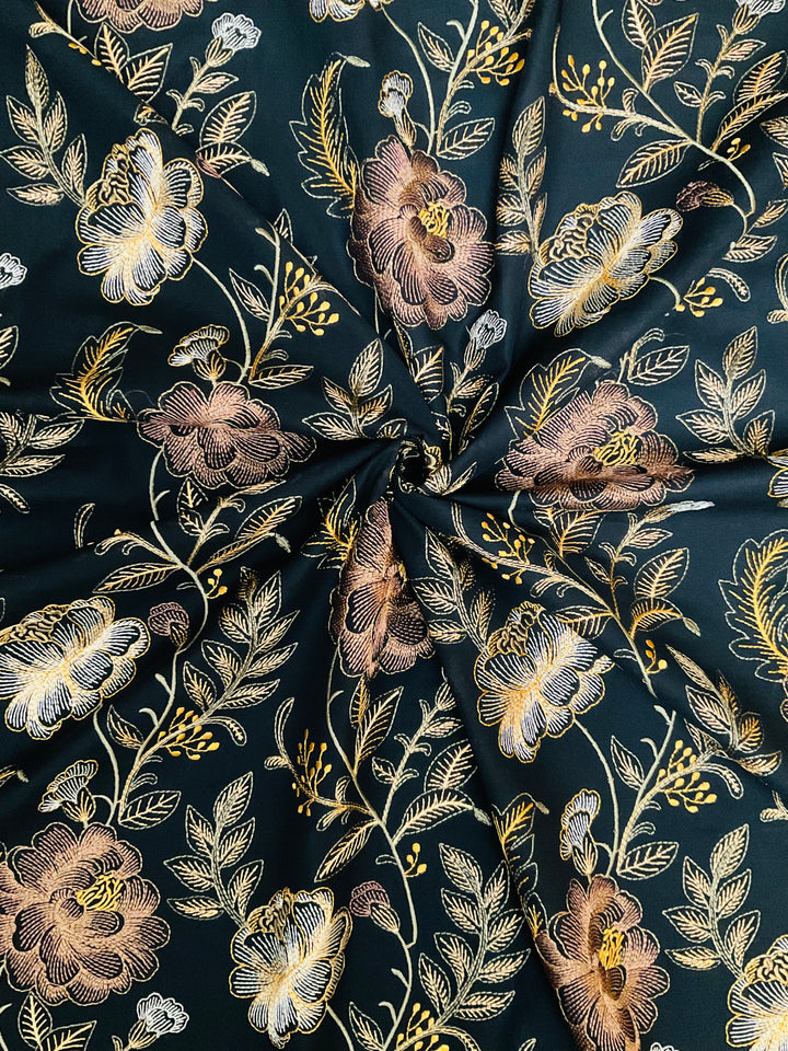 Pure Cotton  Embroidered Fabric-46442