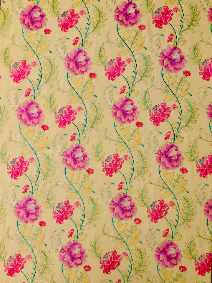 Pure Cotton  Embroidered Fabric-46443