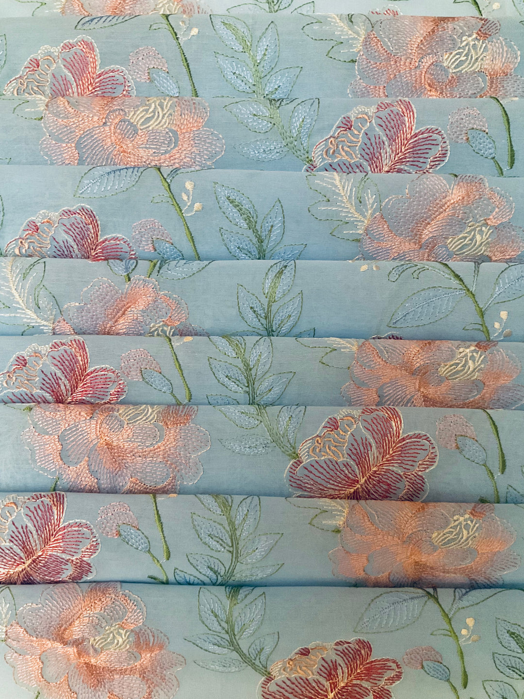 Pure Cotton  Embroidered Fabric-46445