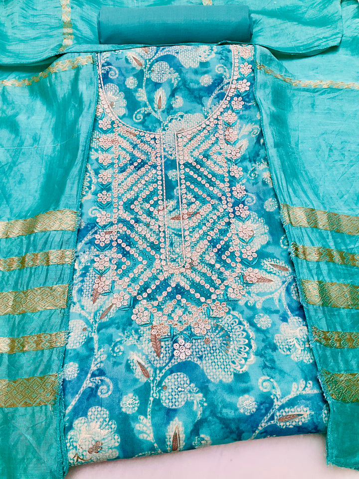 Muslin Embroidered Unstiched Suit -46936