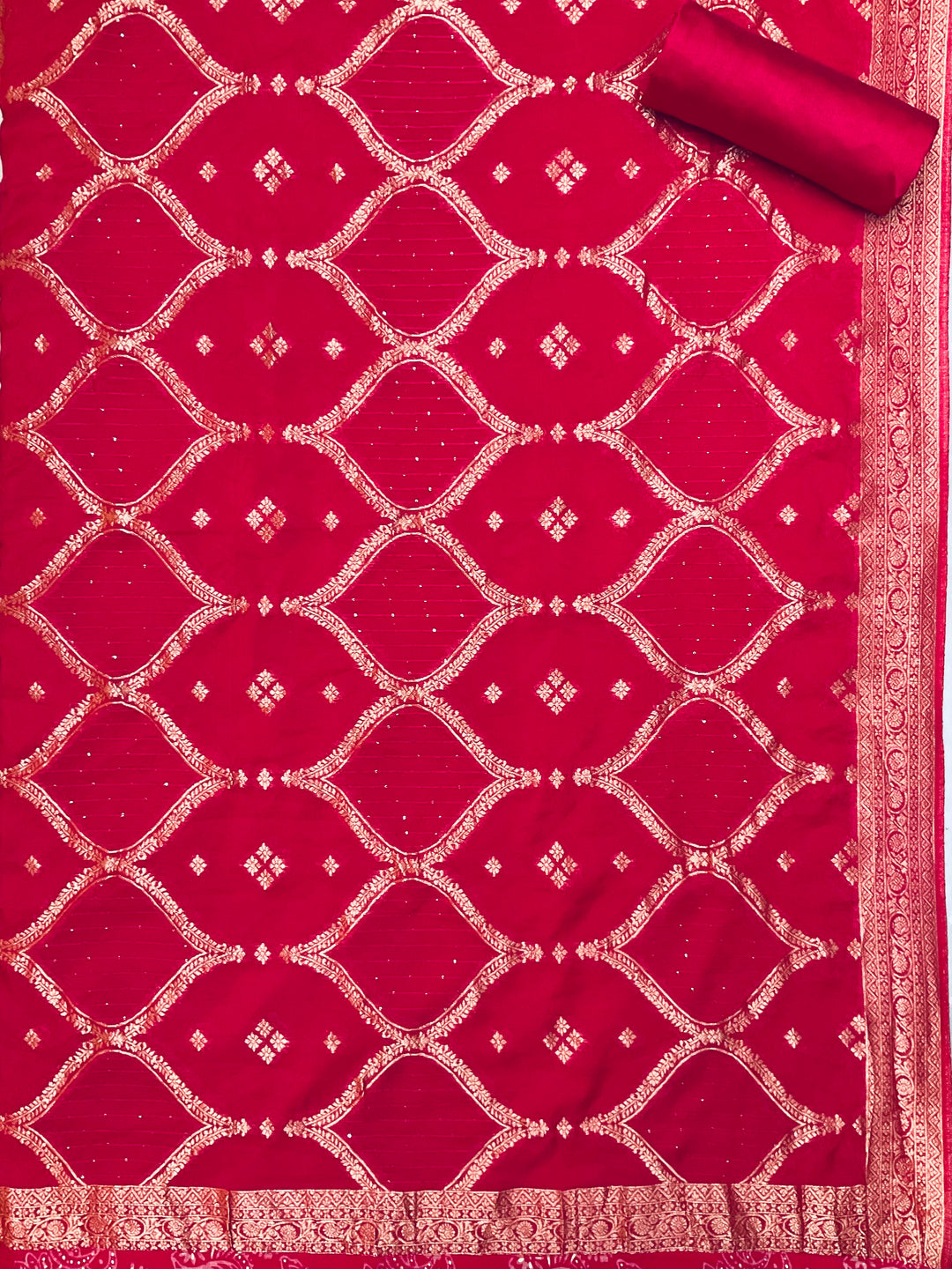 Chanderi Silk Embroidered Unstiched Suit -46939