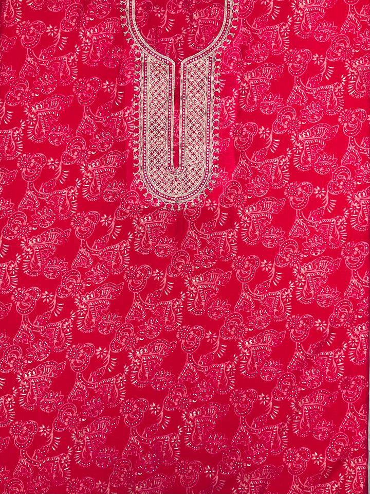 Chanderi Silk Embroidered Unstiched Suit -46939