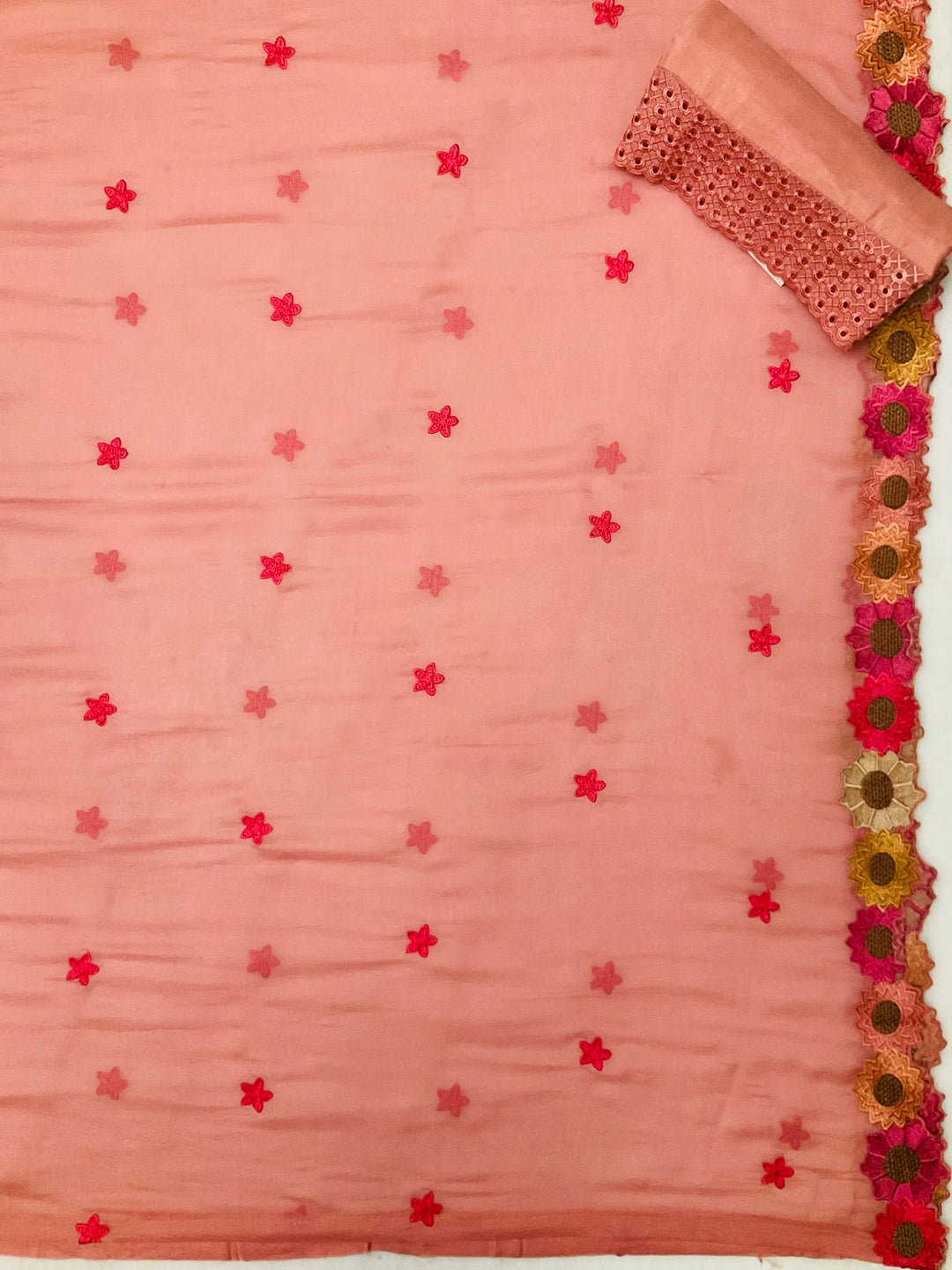 Art Silk Embroidered Unstitched Suit -49470