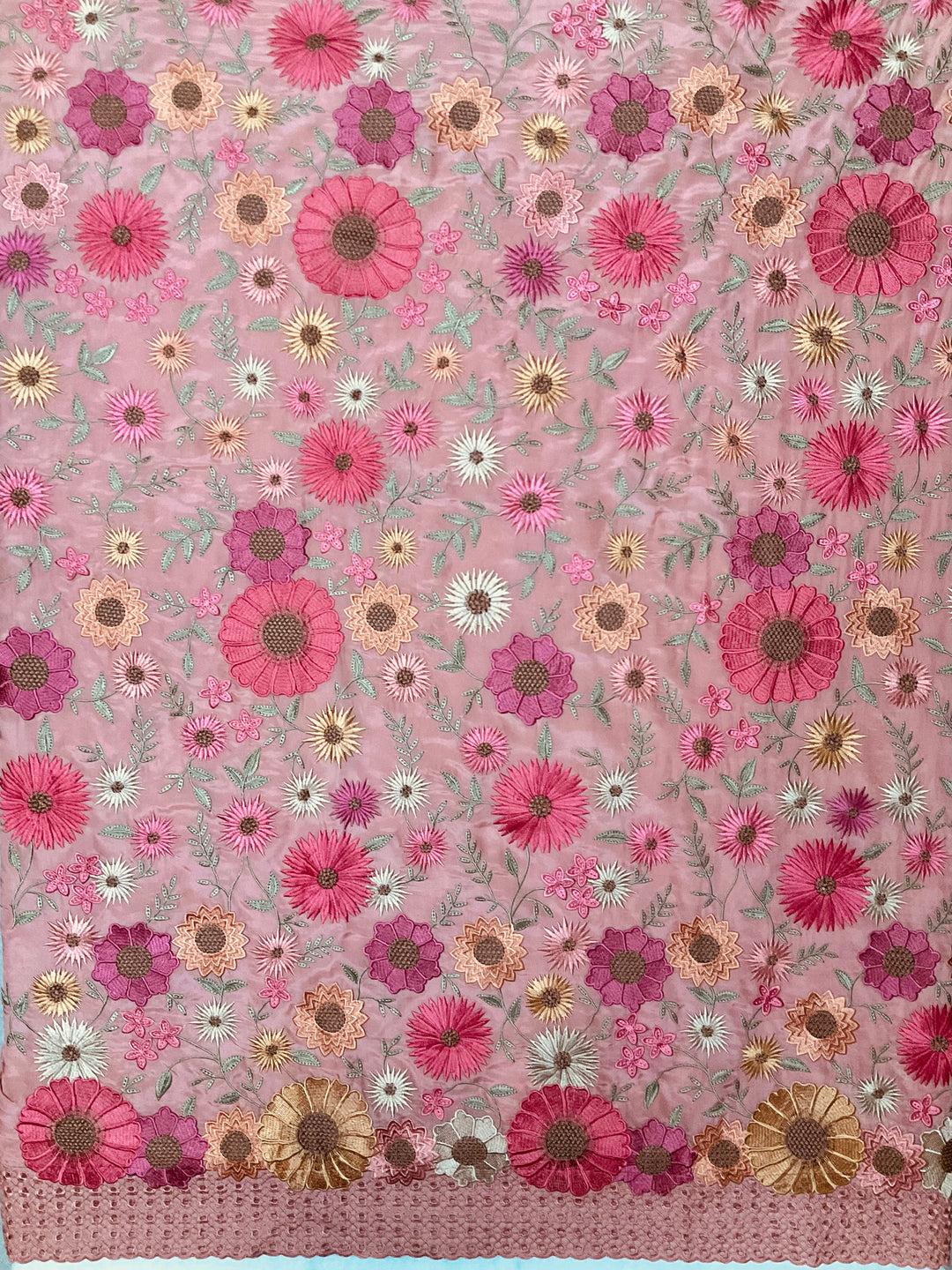 Art Silk Embroidered Unstitched Suit -49470