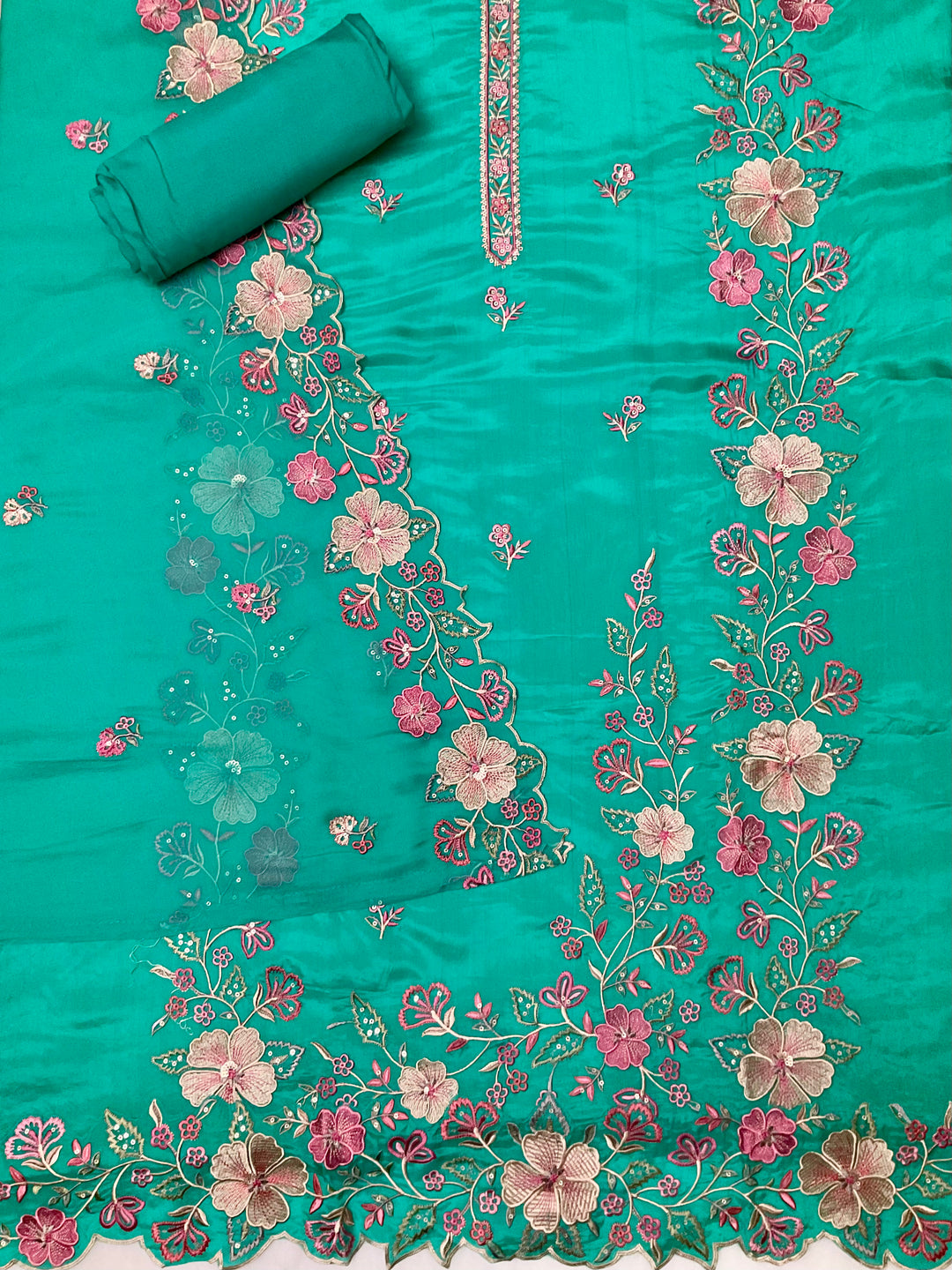 Chinnon Embroidered Unstitched Suit -49469