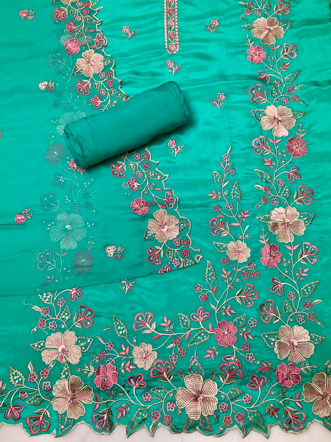 Chinnon Embroidered Unstitched Suit -49469