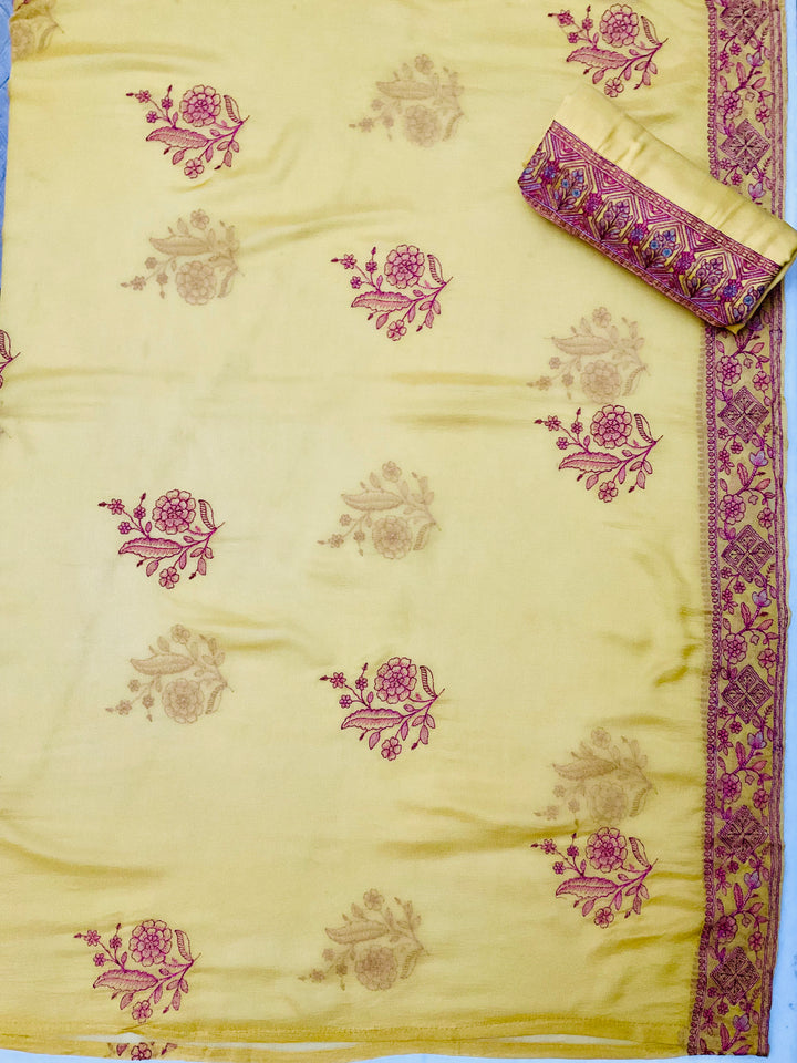 Art Silk Embroidered Unstiched Suit -49467