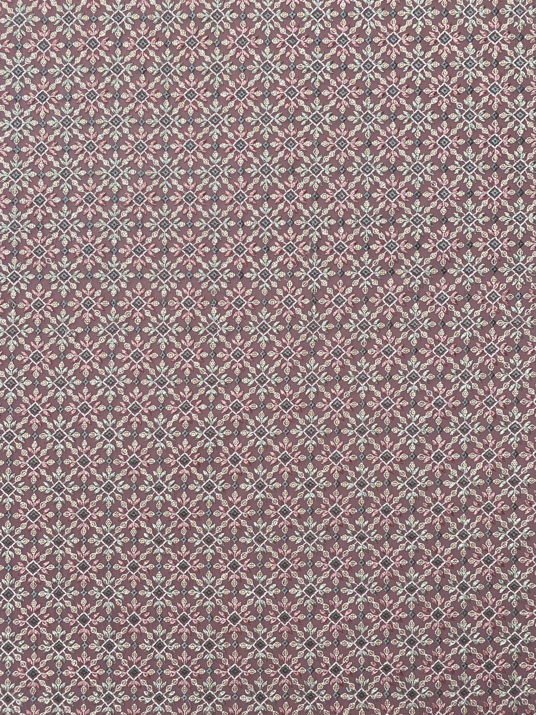 Pink Georgette Embroidered Fabric