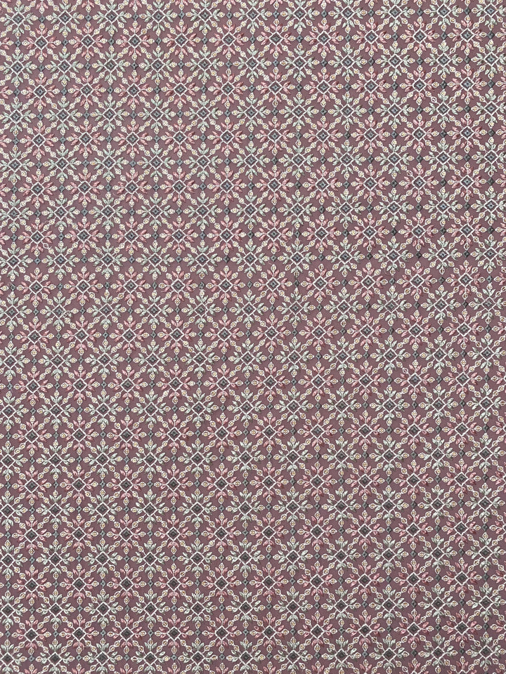 Pink Georgette Embroidered Fabric