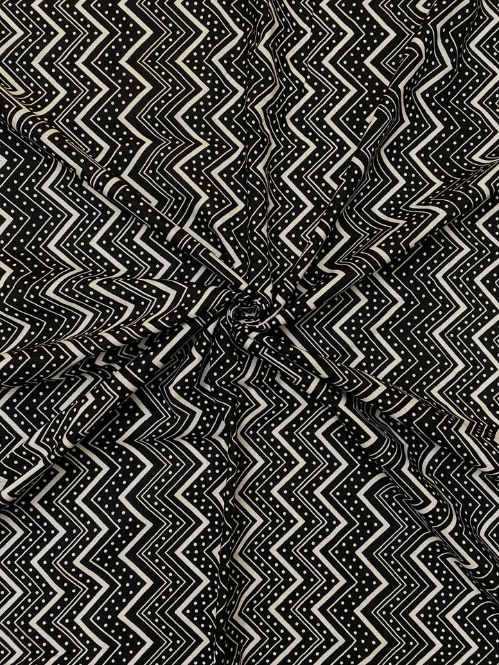 Printed Cotton Fabric Black/White