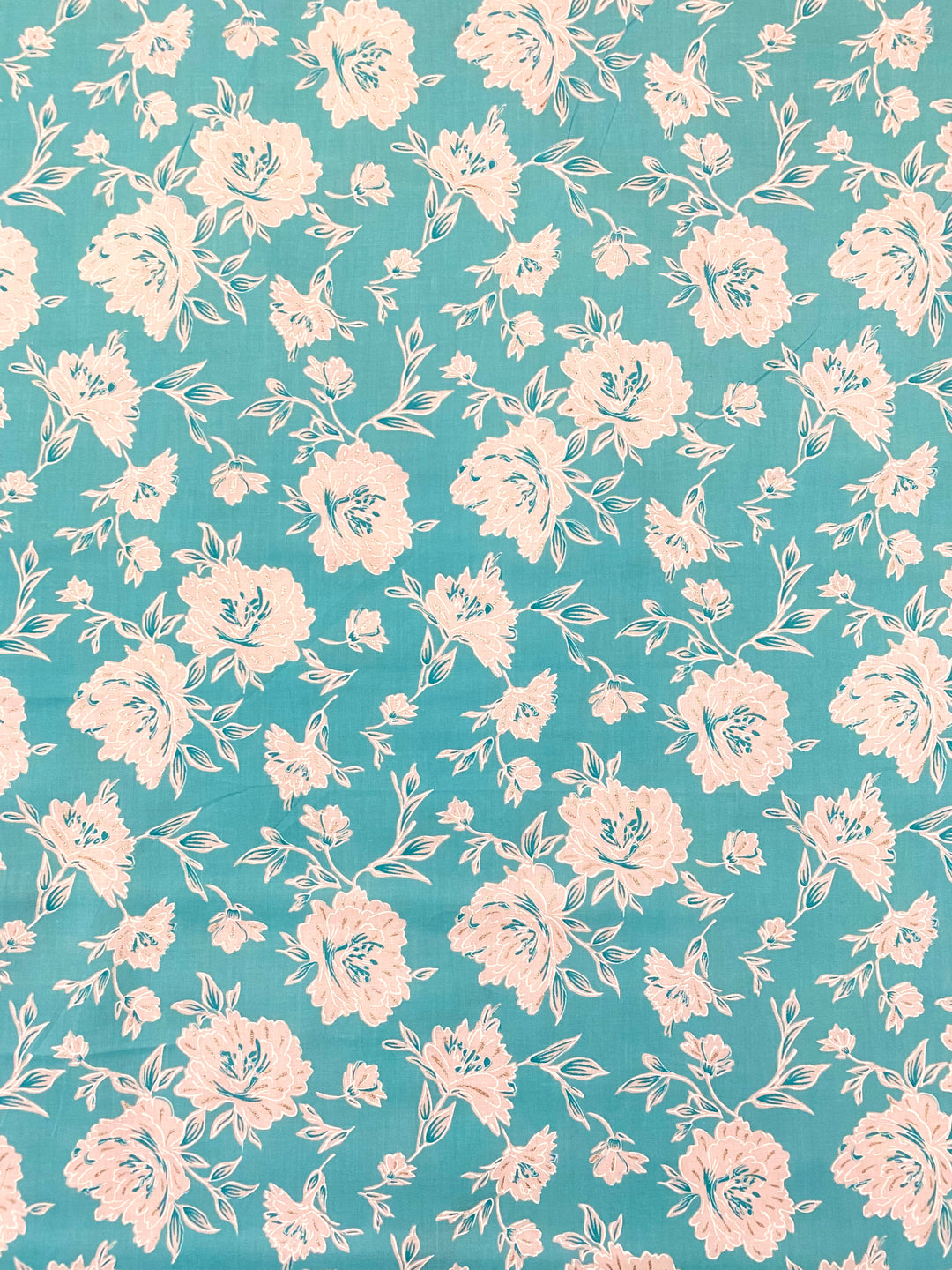 Printed Cotton Fabric Blue