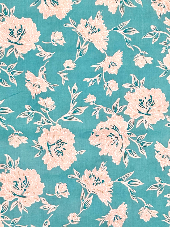 Printed Cotton Fabric Blue