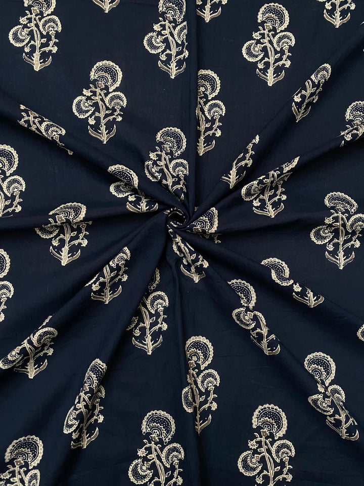 Printed Cotton Fabric Blue