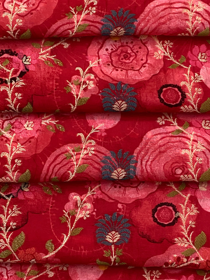 Dola Woven SIlk Printed Fabric