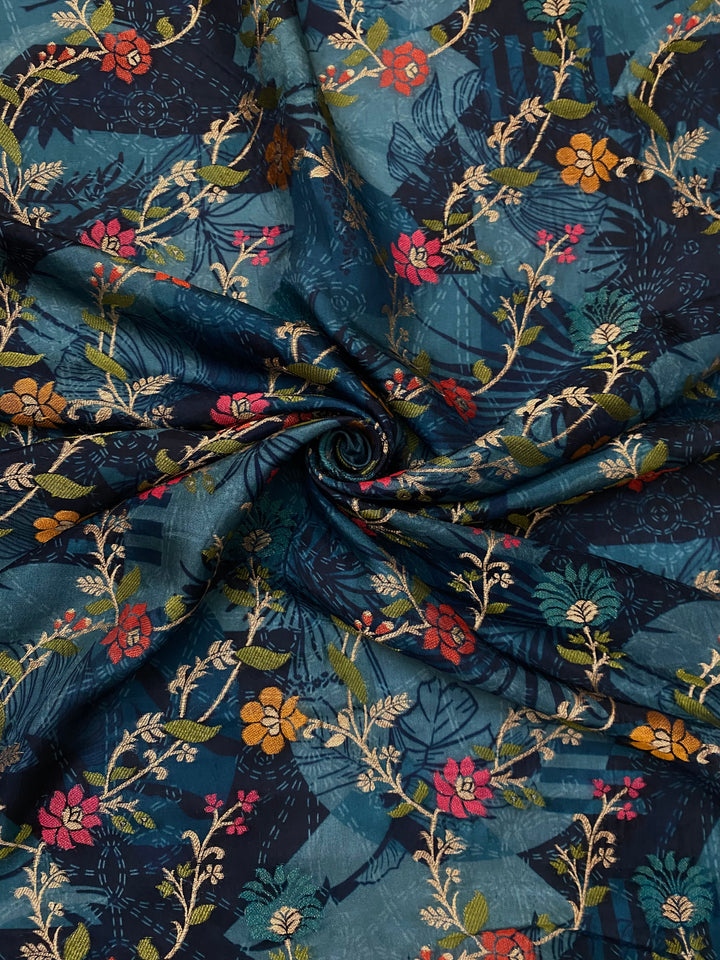 Dola Woven SIlk Printed Fabric