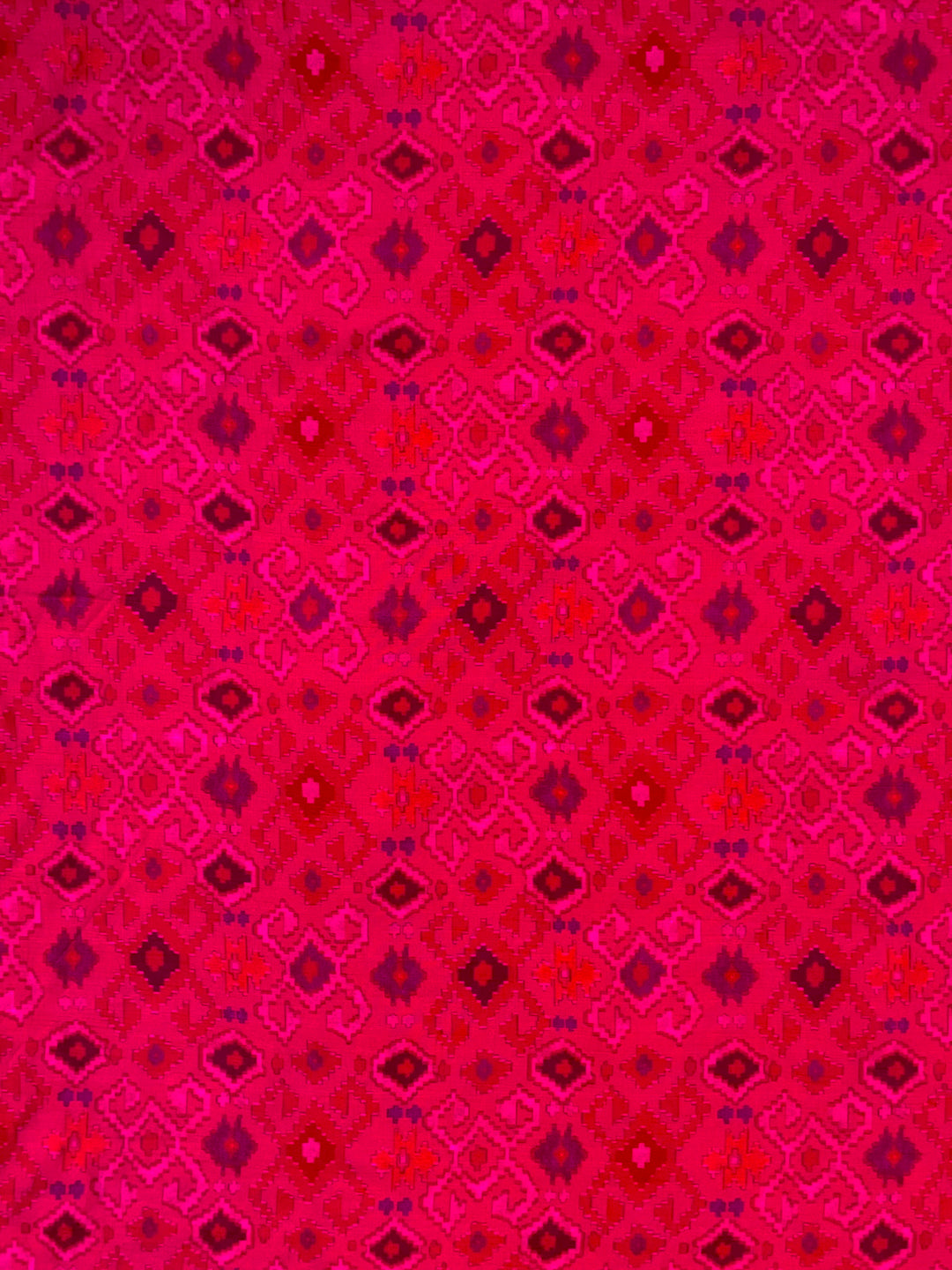 Pink Cotton SIlk Printed Fabric