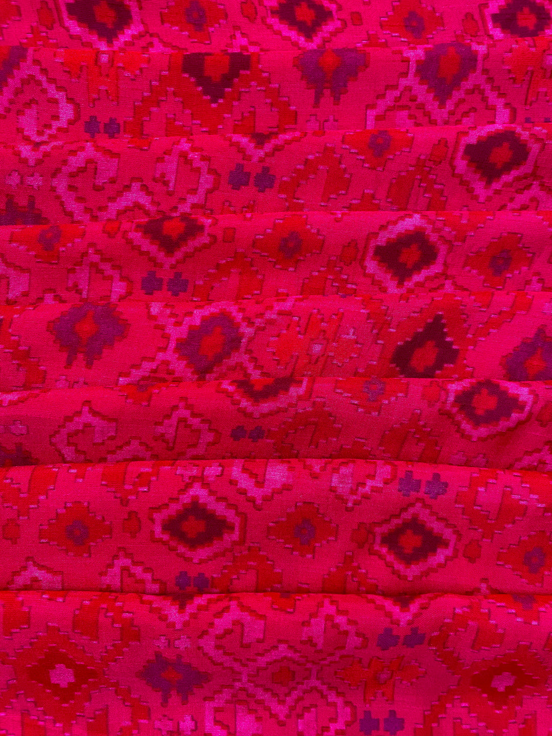 Pink Cotton SIlk Printed Fabric