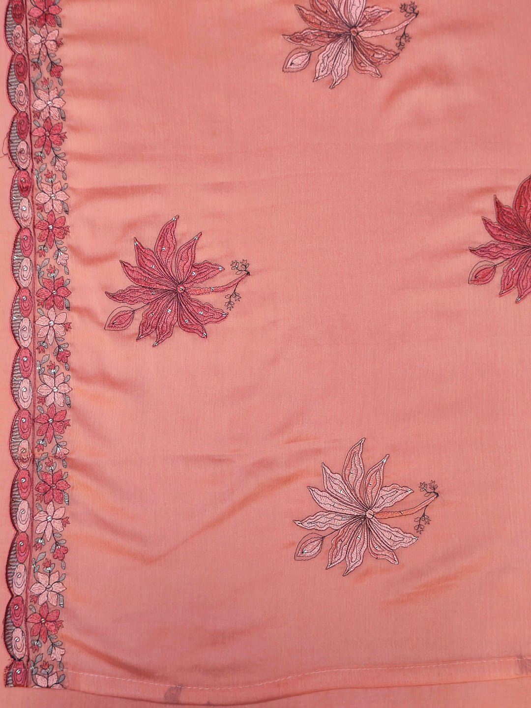 Art Silk Pink Unstitched Salwar Suit