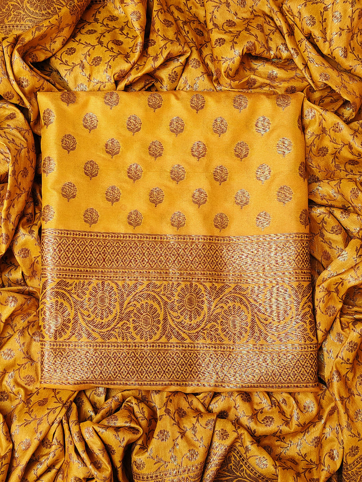 Banarasi Silk Unstitched Salwar Suit