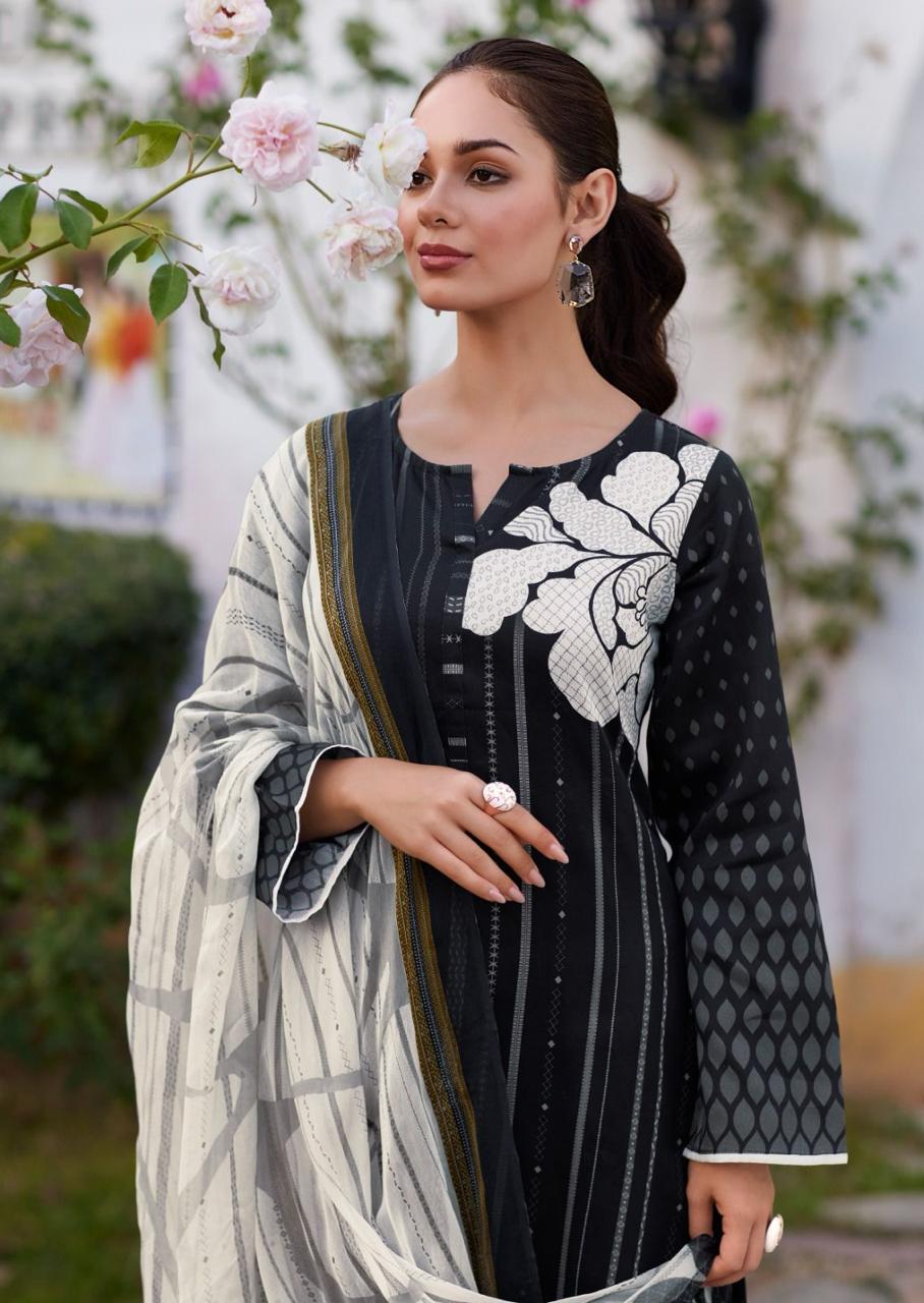 44465 - Printed Cotton Embroidered Suit With Cotton Duppatta