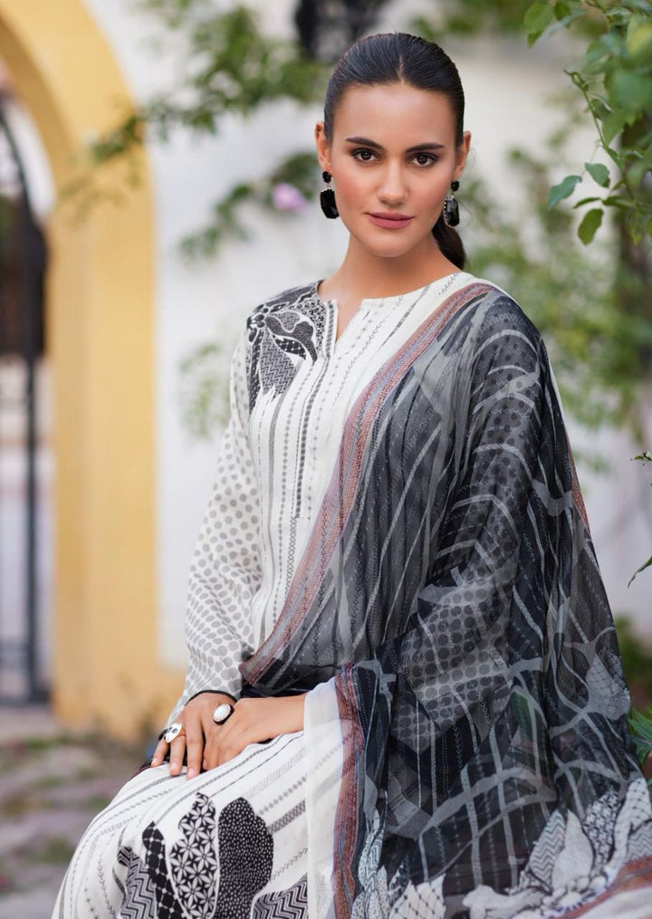 44466 - Printed Cotton Embroidered Suit With Cotton Duppatta