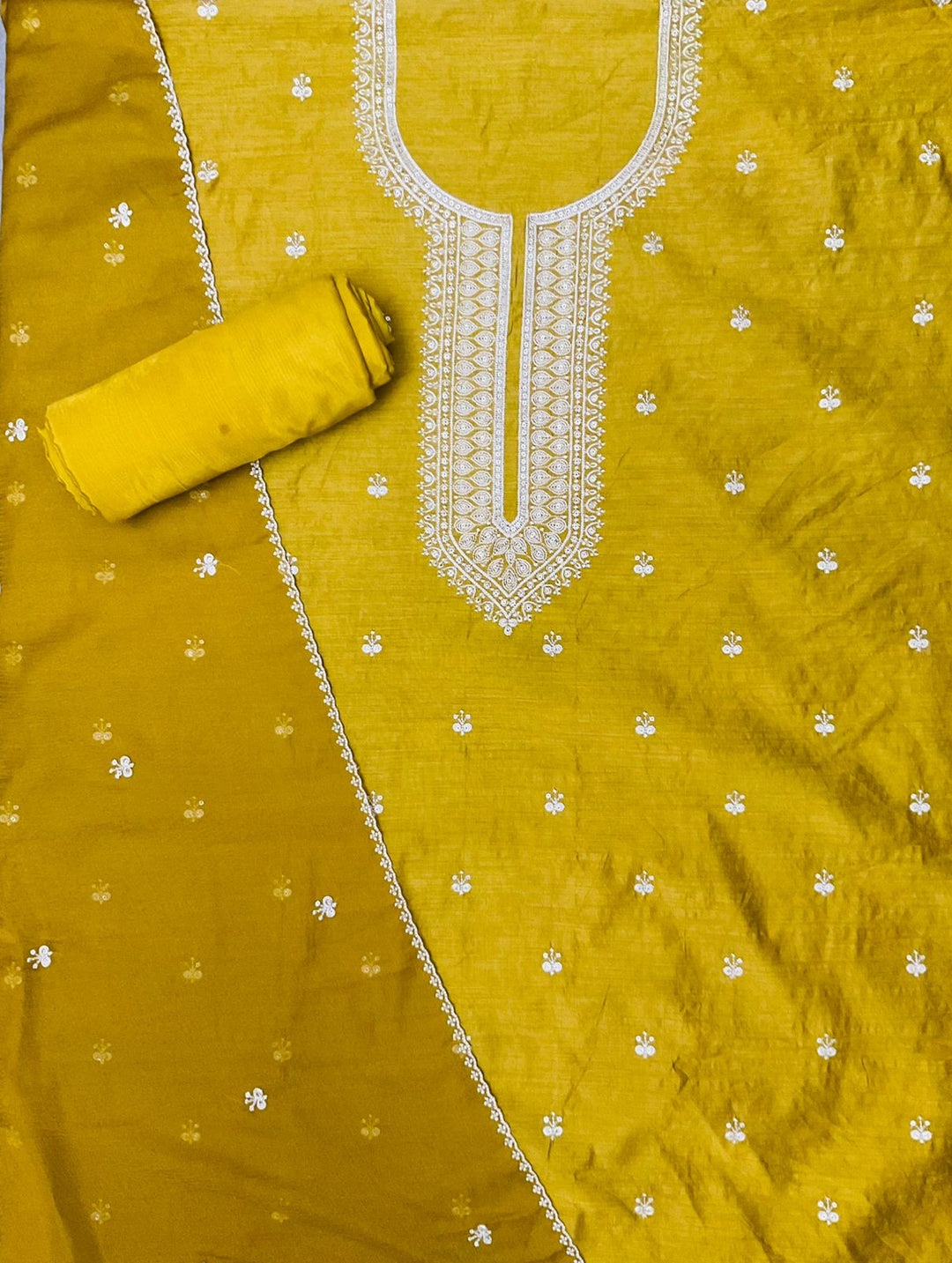 Silk Embroidered Unstiched Suit -45548