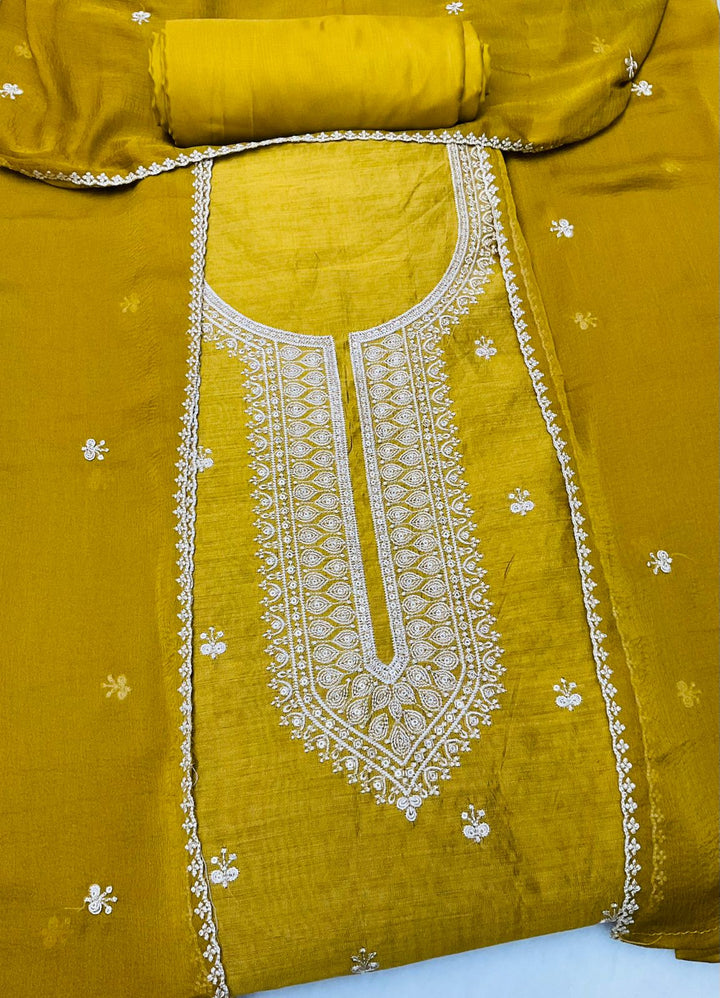 Silk Embroidered Unstiched Suit -45548