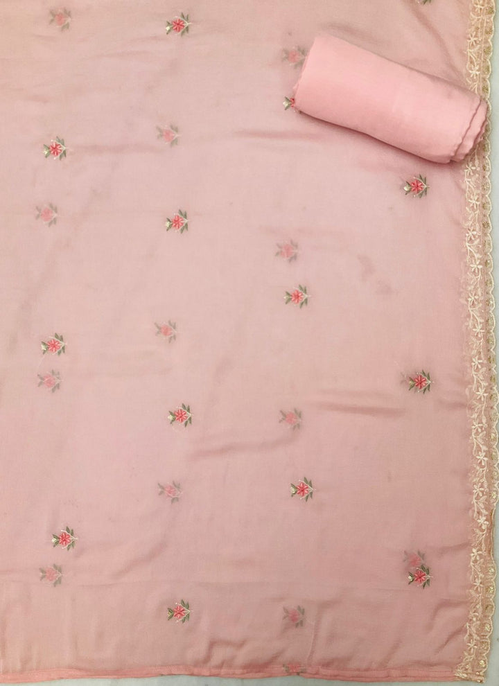 Chanderi Embroidered Unstiched Suit -45550