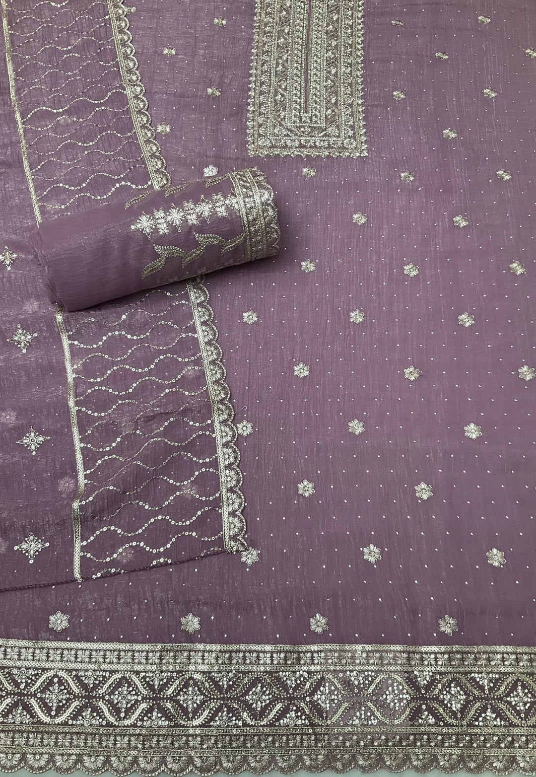 Chinnon Embroidered Unstiched Suit -45541