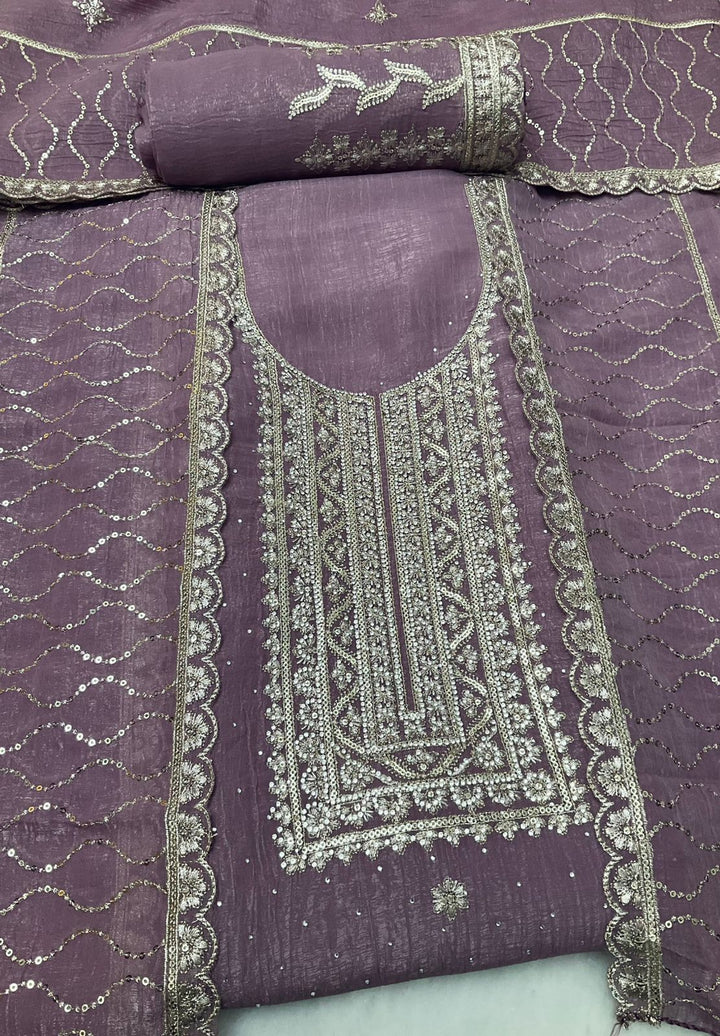 Chinnon Embroidered Unstiched Suit -45541