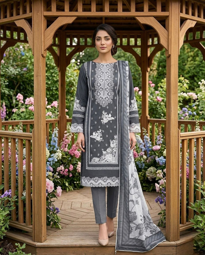 Linen Cotton Unstitched Suit with a Linen Duppatta -53737