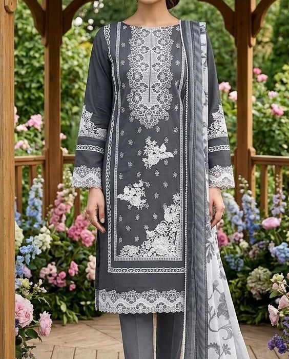 Linen Cotton Unstitched Suit with a Linen Duppatta -53737