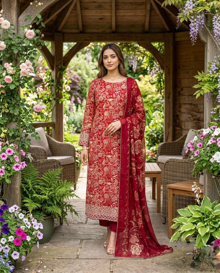 Printed Cotton Unstitched Suit with a Cotton Duppatta (53346)