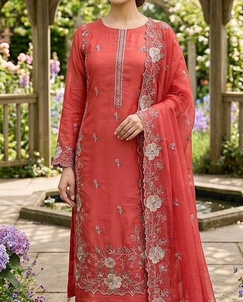 Sunlit Mustard Upada Silk with Delicate Embroidery (49349)