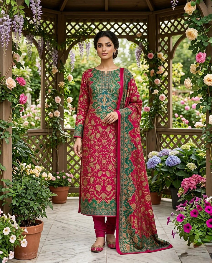 Muslin Unstitched Suit with a Muslin Duppatta (51278)