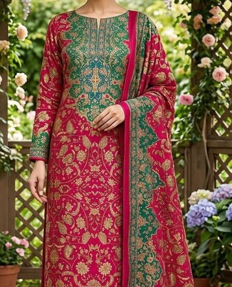 Muslin Unstitched Suit with a Muslin Duppatta (51278)