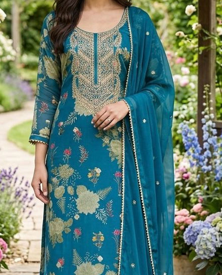Chinnon Unstitched Suit with a Chinnon Duppatta (39371)
