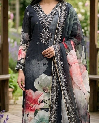 Modal Unstitched Suit with a Modal Duppatta -53545