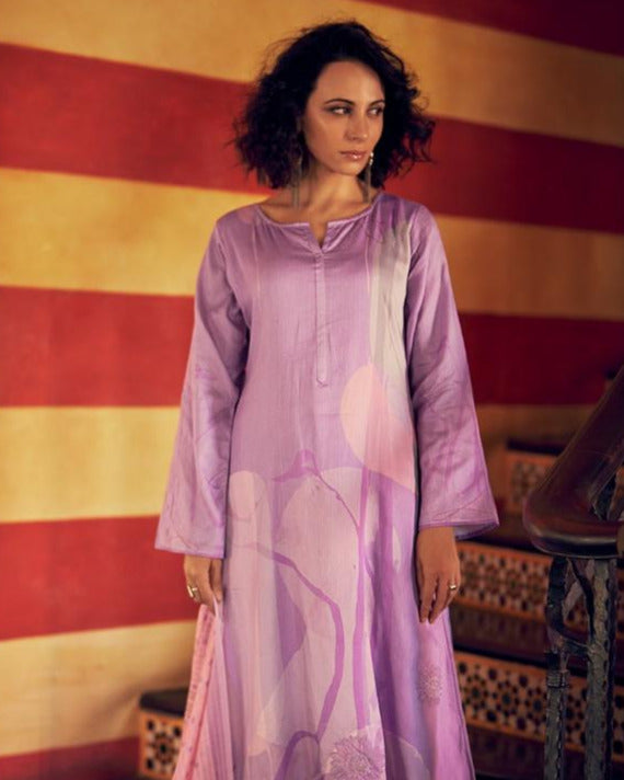 44428 - Printed Cotton Embroidered Suit With Cotton Duppatta